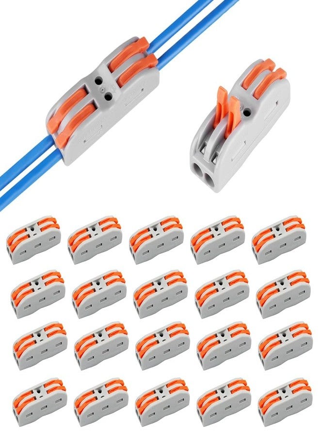 Appster 20pcs Wire Connector Kit 2 Circuit Inline Splices Cable Connector with Control Lever Wire Connector Jointer Conductor Compact Splicing Wire Joiner Cable Conductor Clamp for 28-12 AWG - Image 1